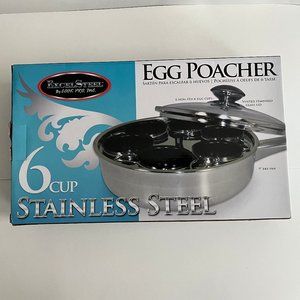 Cook Pro 6 Cup Non Stick Stainless Steel Egg Poacher